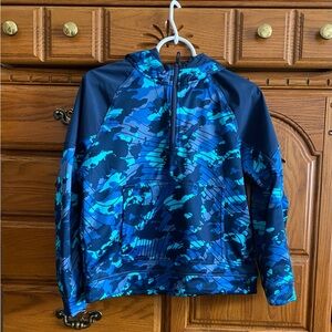 Athletic Works Kids Blue Camo quarter zip hoodie.  Boys Size L (10-12) Husky.